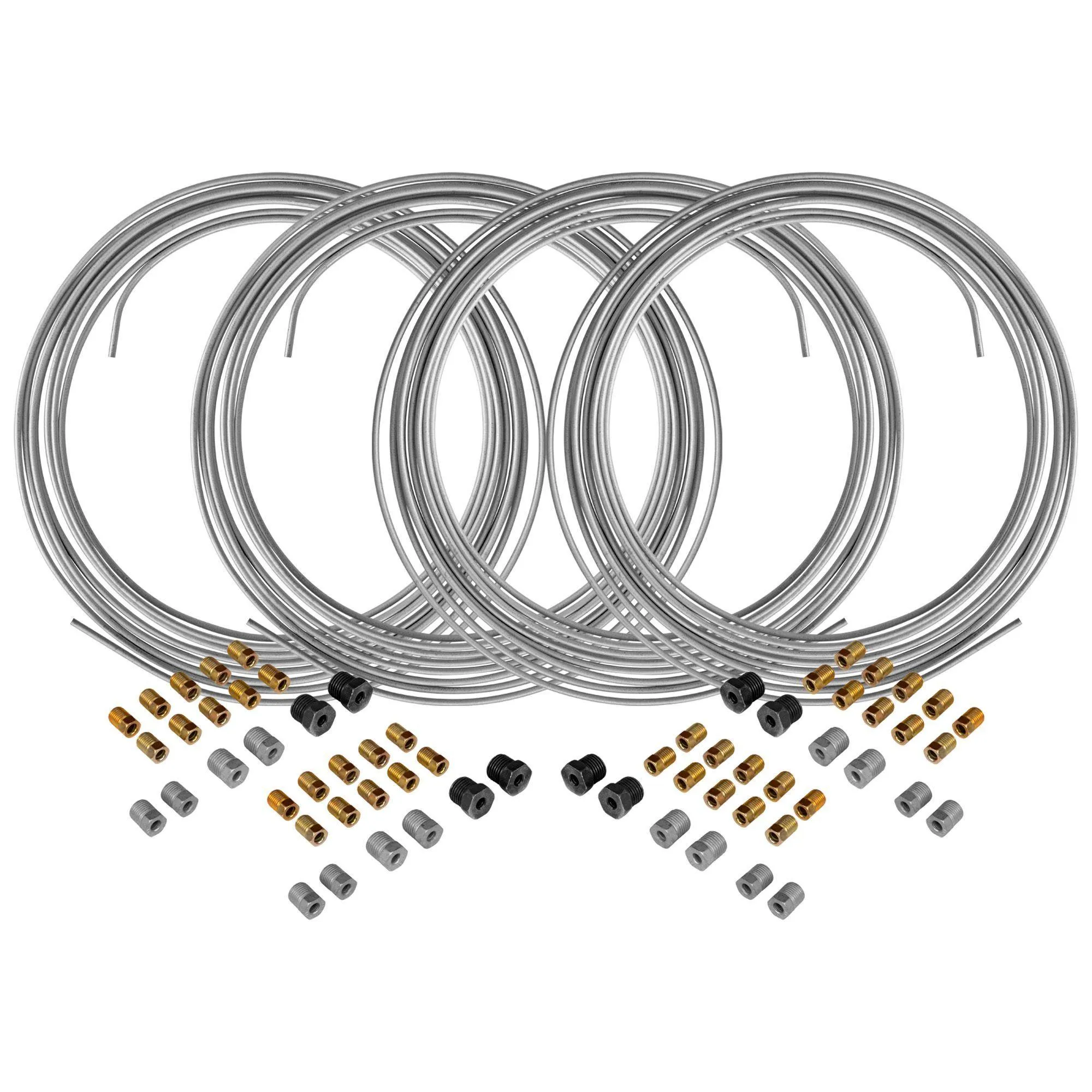3/16" x 25' | Galvanized Steel Brake Line Kit | 4 Kits