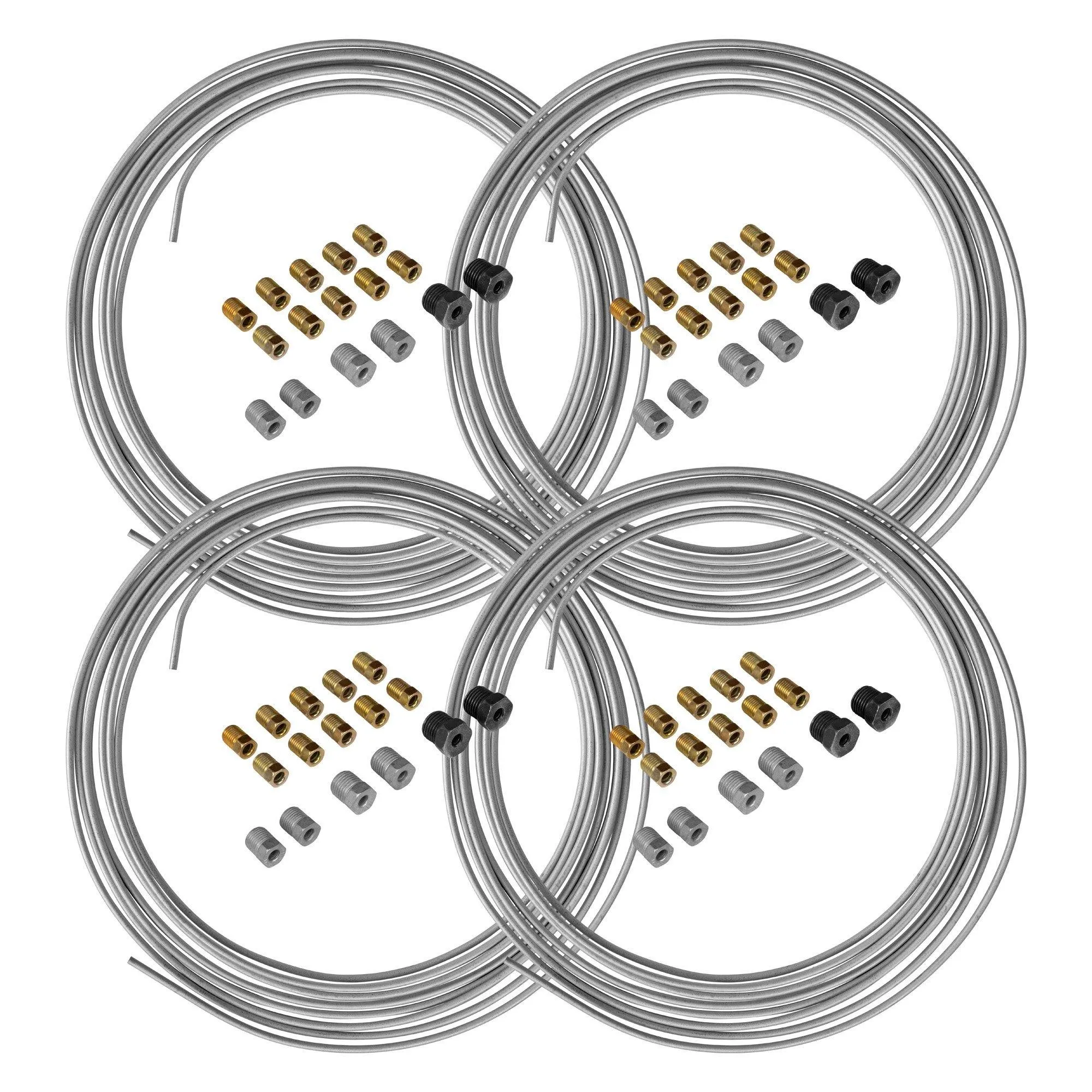 3/16" x 25' | Galvanized Steel Brake Line Kit | 4 Kits