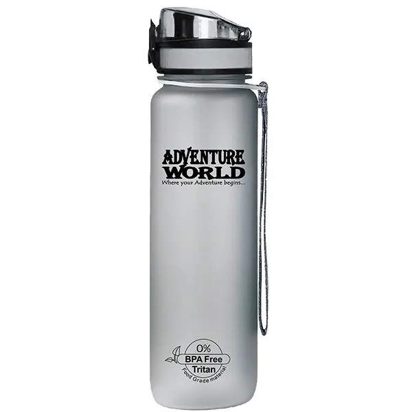 Adventure World 1L Water Bottle BPA-Free Tritan (Grey)