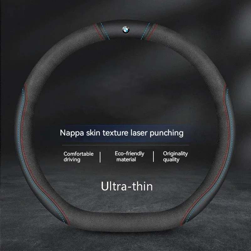 Anti-Slip Carbon Fiber Leather Steering Wheel Cover for Car