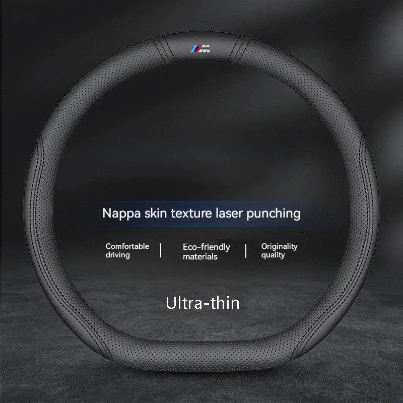 Anti-Slip Carbon Fiber Leather Steering Wheel Cover for Car