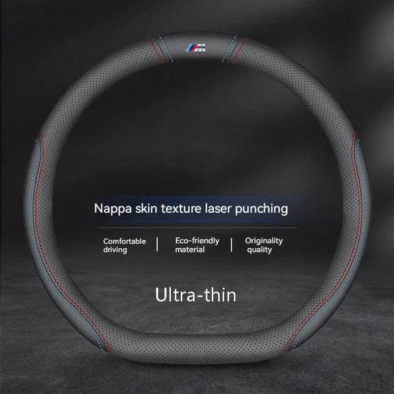 Anti-Slip Carbon Fiber Leather Steering Wheel Cover for Car