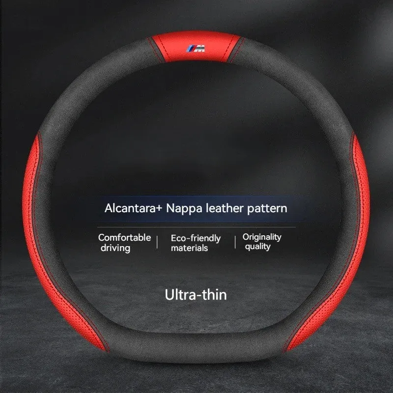 Anti-Slip Carbon Fiber Leather Steering Wheel Cover for Car