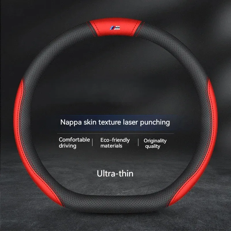 Anti-Slip Carbon Fiber Leather Steering Wheel Cover for Car