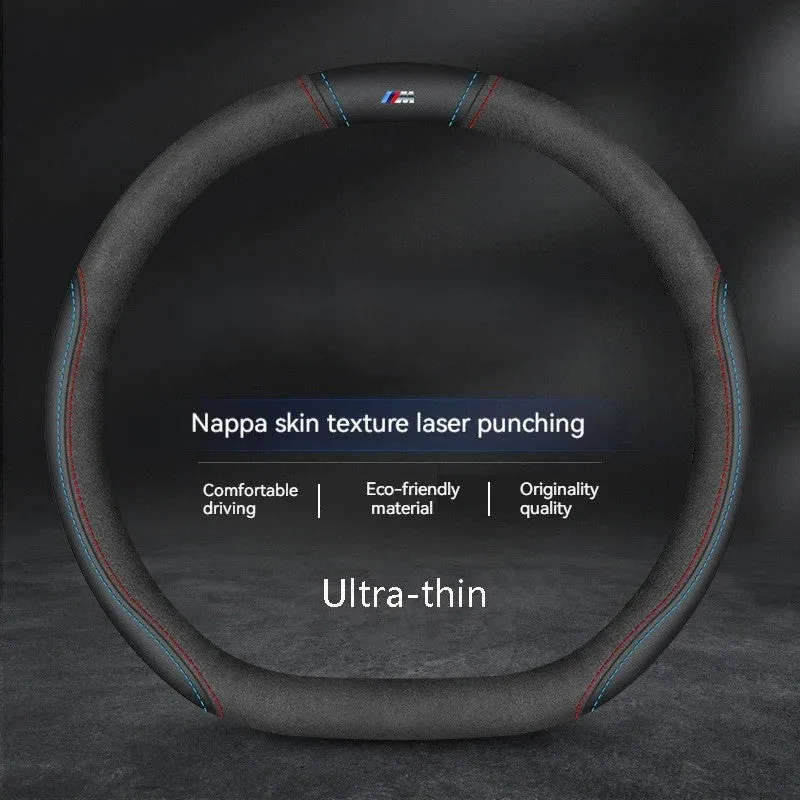 Anti-Slip Carbon Fiber Leather Steering Wheel Cover for Car