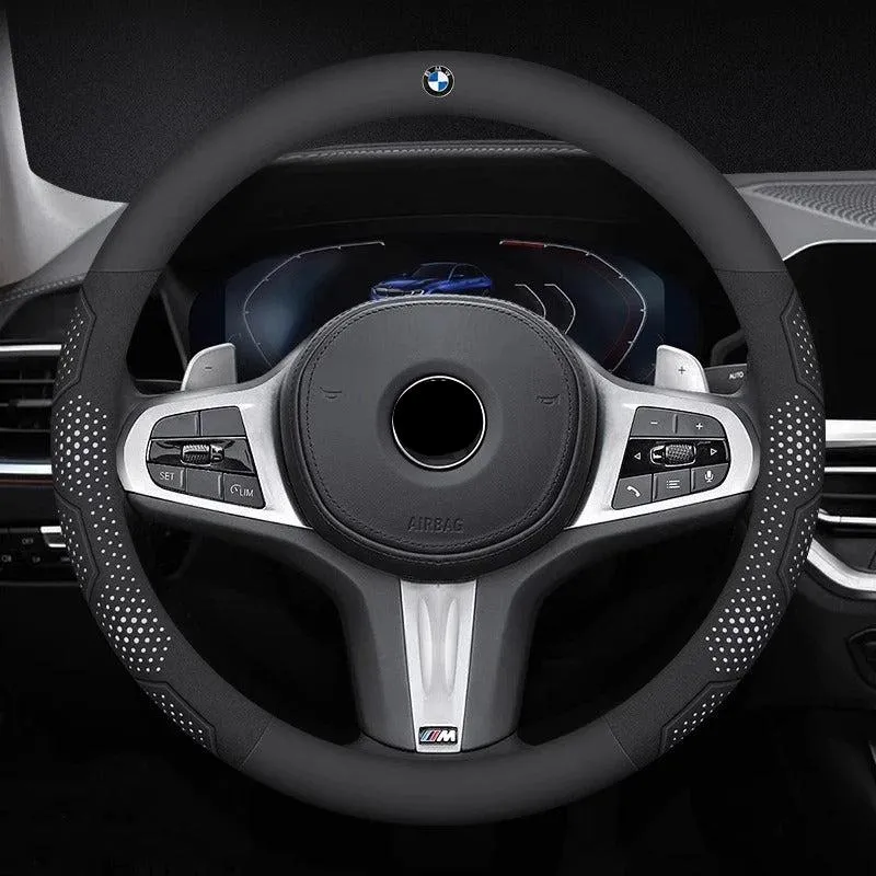 Anti-Slip Carbon Fiber Steering Wheel Cover for Car