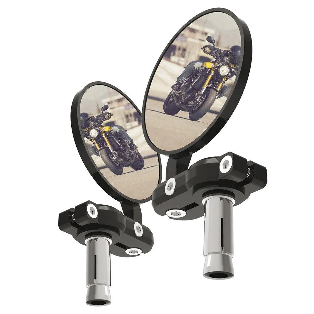Bar End Mirrors Set Oxford, Black