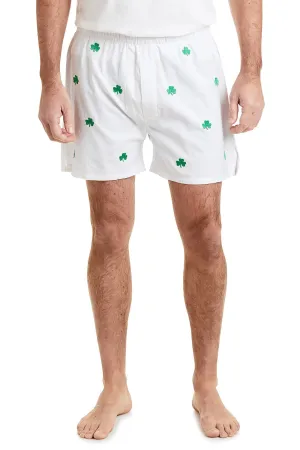 Barefoot Boxer White Oxford with Shamrock