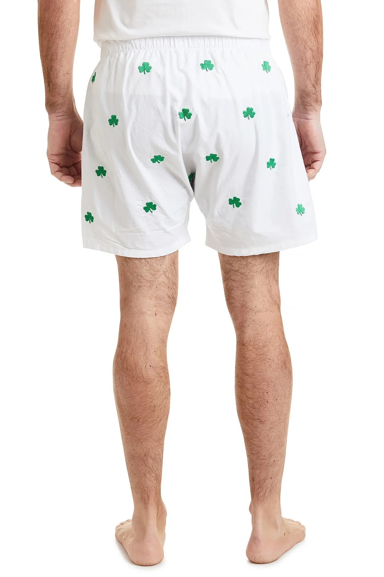 Barefoot Boxer White Oxford with Shamrock
