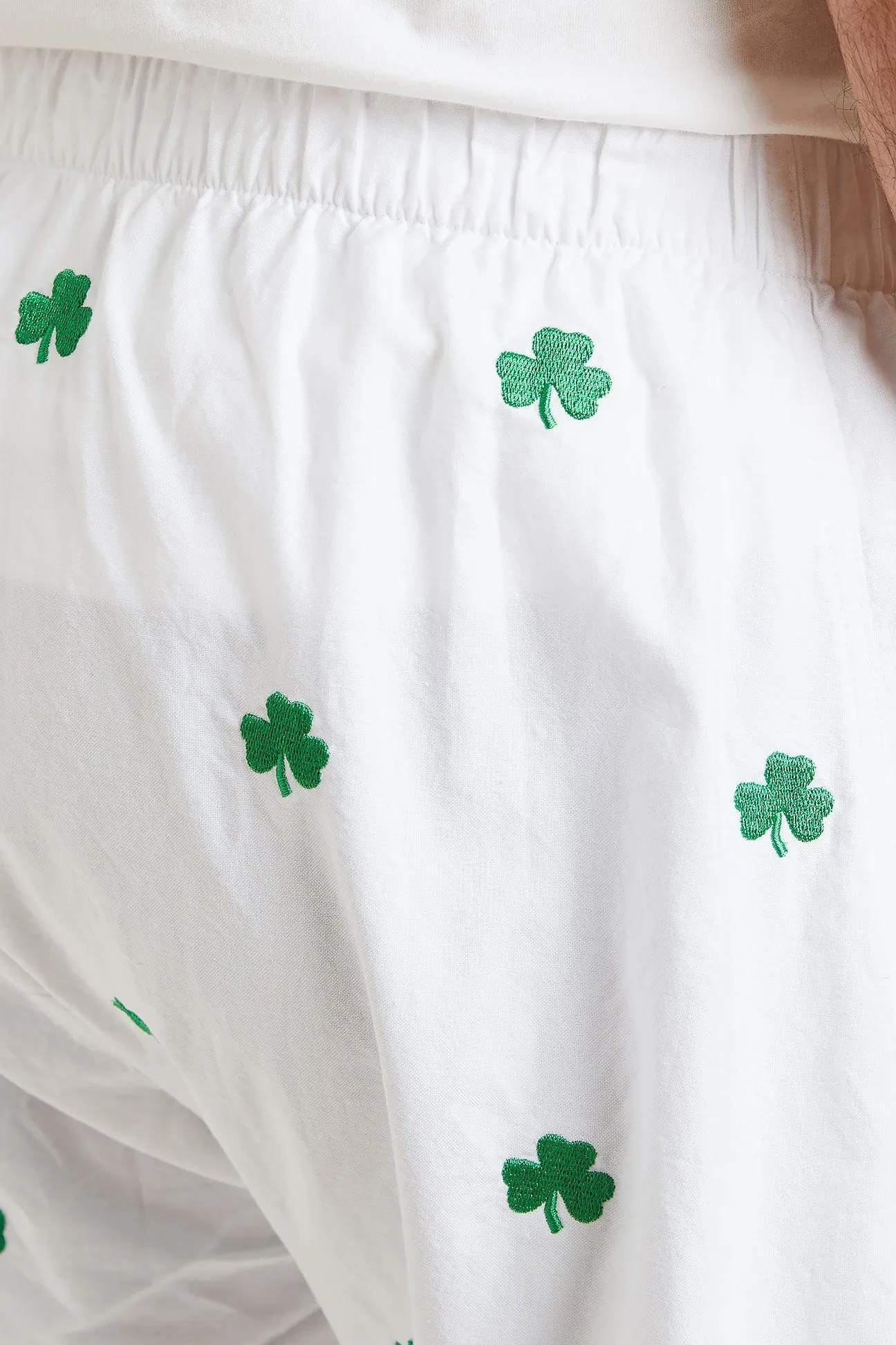 Barefoot Boxer White Oxford with Shamrock