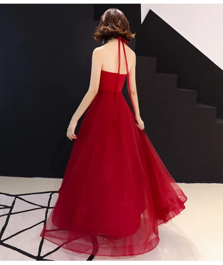 Beautiful Halter Tulle Long Party Dress , Formal Gown