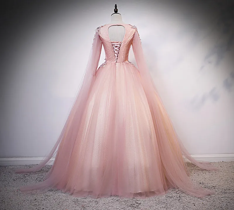 Beautiful Pink Ball Gown Formal Dress, Prom Gown
