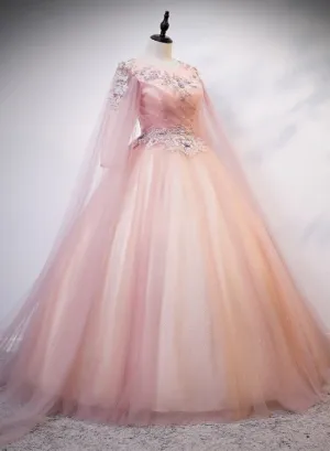 Beautiful Pink Ball Gown Formal Dress, Prom Gown