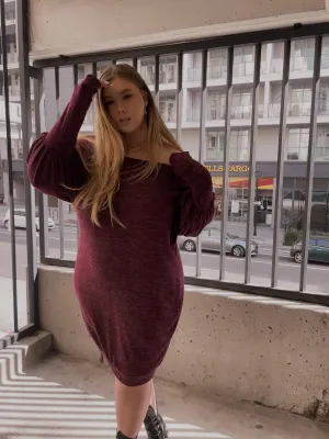 Bella Balloon Sleeves Sweater Dress