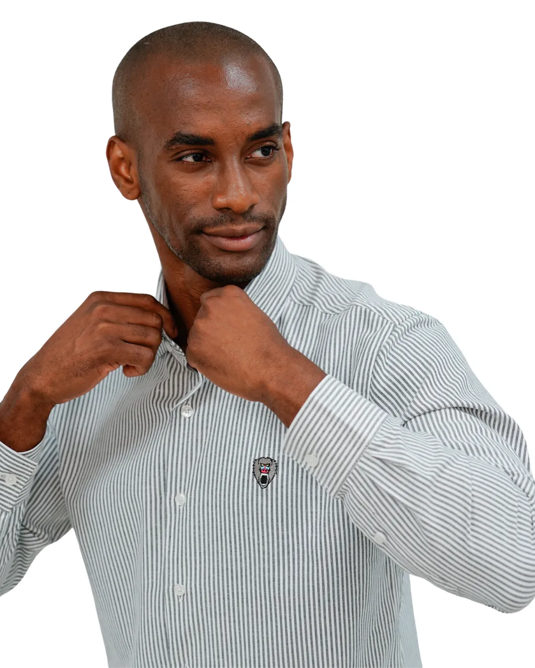 BLACK PIN STRIPE LS OXFORD