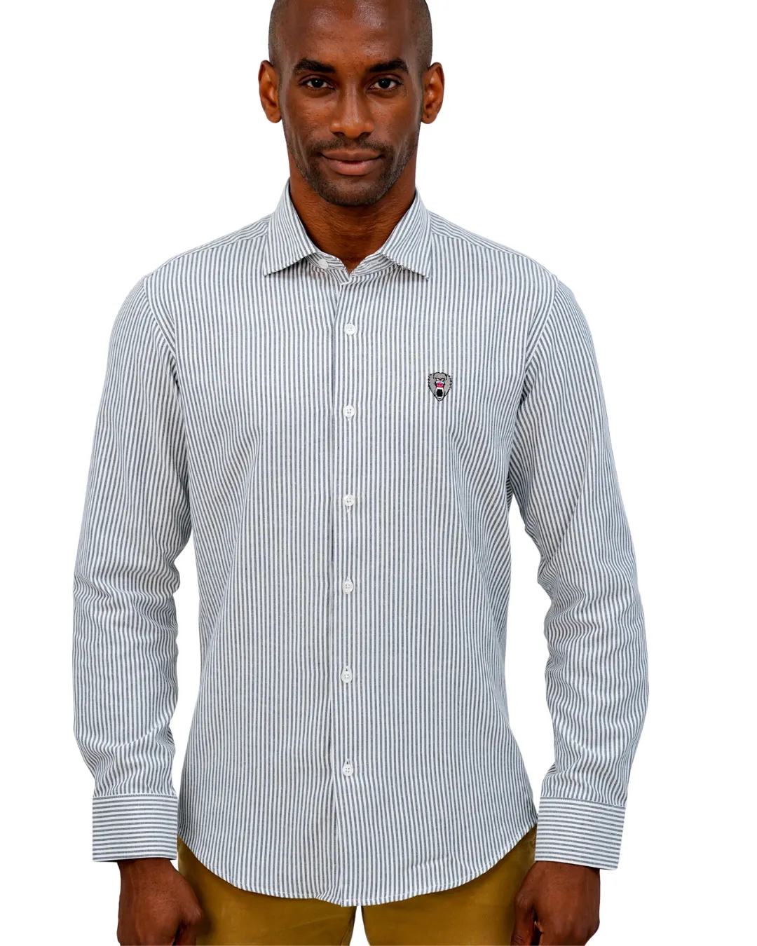 BLACK PIN STRIPE LS OXFORD