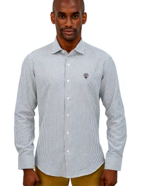 BLACK PIN STRIPE LS OXFORD