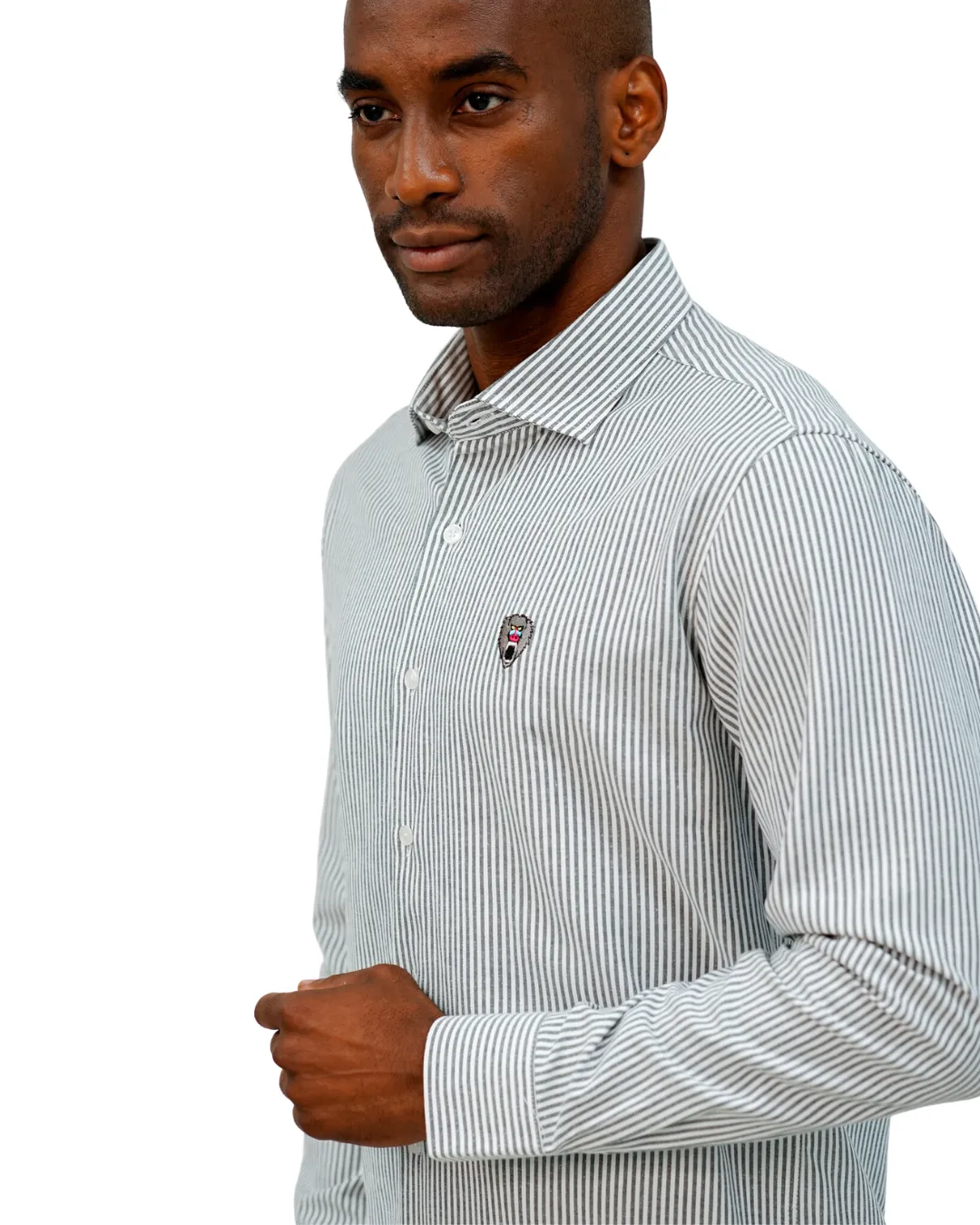 BLACK PIN STRIPE LS OXFORD