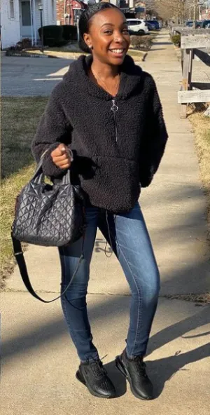 Black Sherpa Hoodie