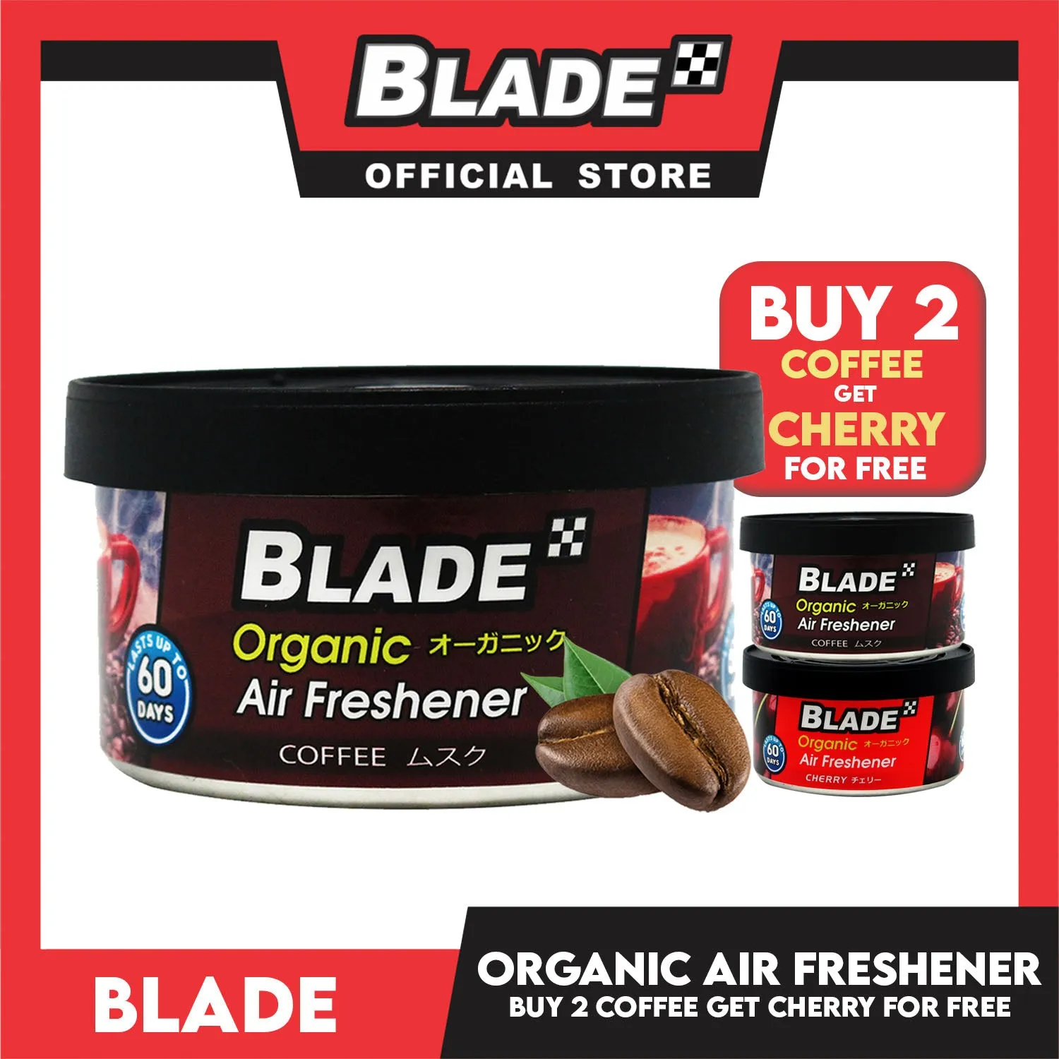 Blade Organic Air Freshener 36g Buy 2 Coffee Get 1 Free Cherry