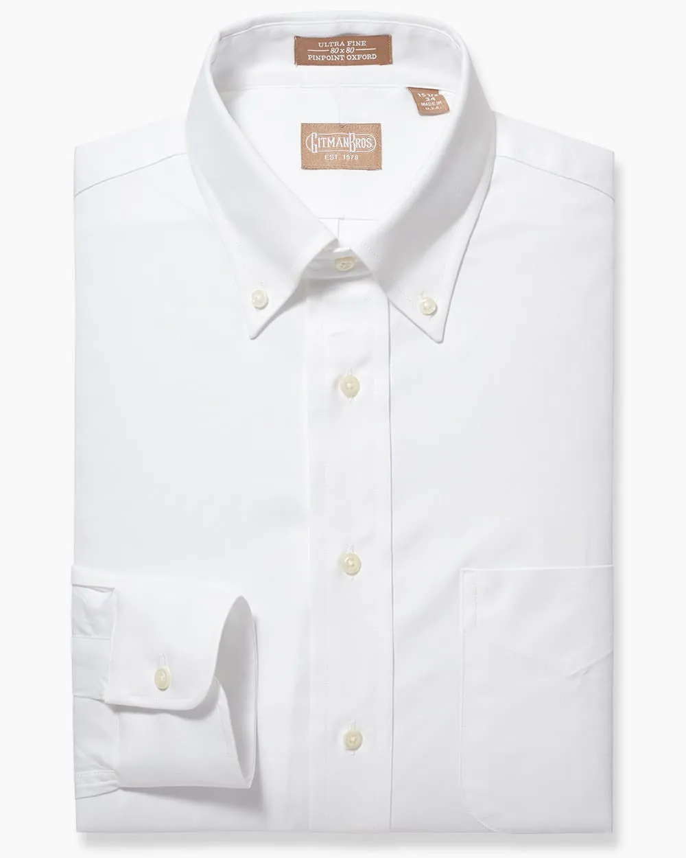 Button Down Pinpoint White - Classic