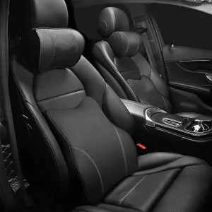 Car Headrest Neck Pillow and Lumbar Support Back Cushion Kit, Custom Fit For Your Cars, Memory Foam Erognomic, Car Accessories UE13992