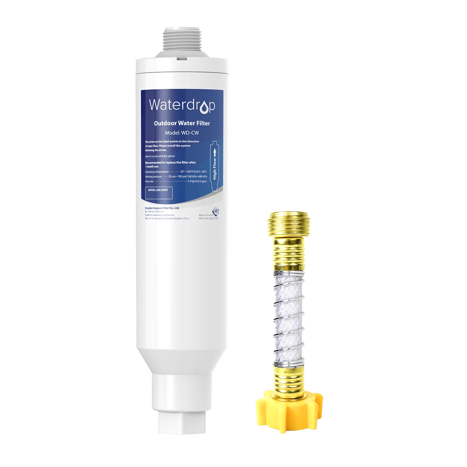 Car Water Filter | Car Washing Inline Water Filter With Flexible Hose Protector