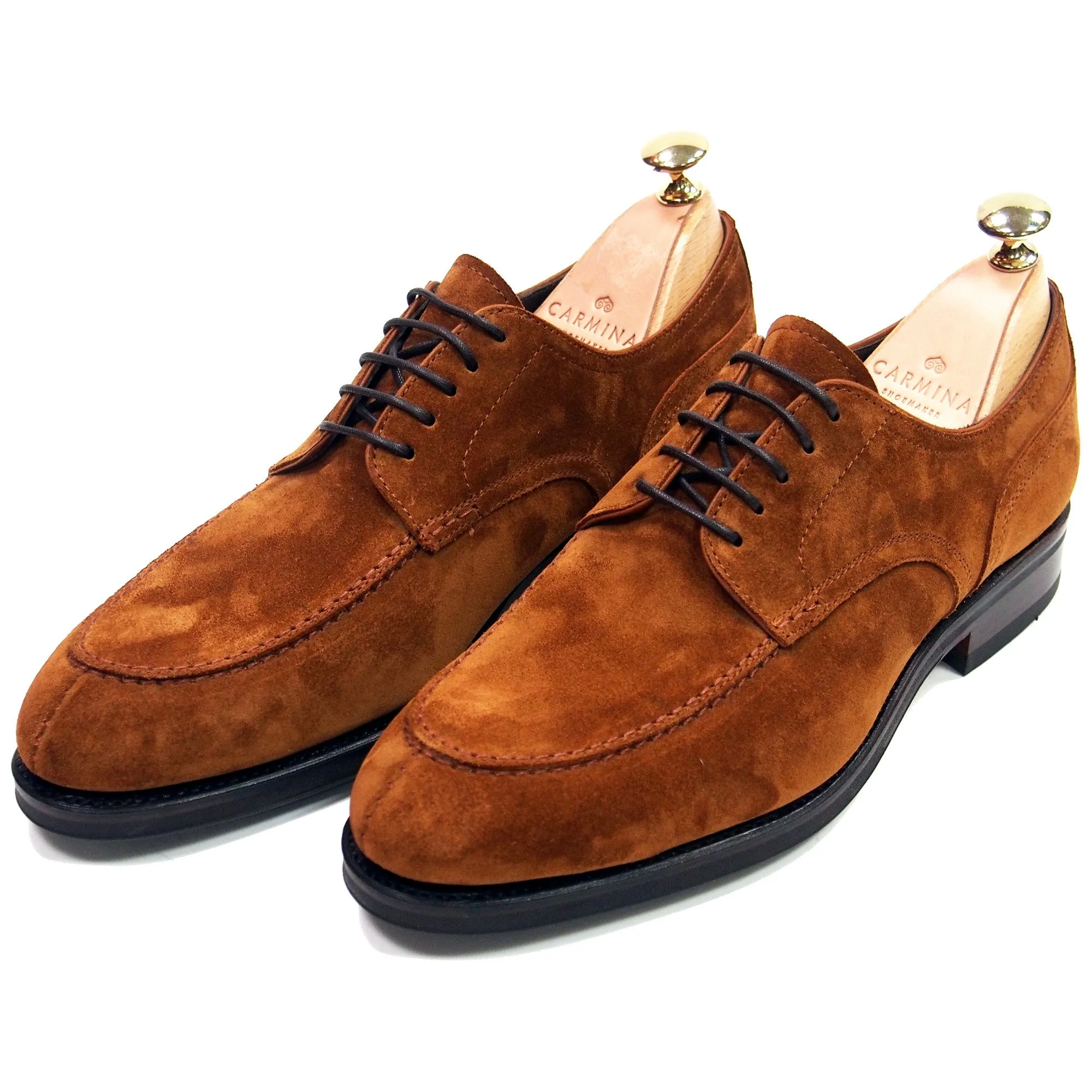 Carmina Shoemaker Split Toe Derby - Tobacco Suede - Made in Spain