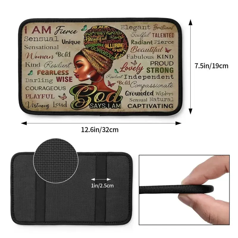 Christianartbag Armrest Accessories Car, Enhance Comfort and Protect Your Armrest with the African American Girl Center Console Armrest Pad, CAB04260923.