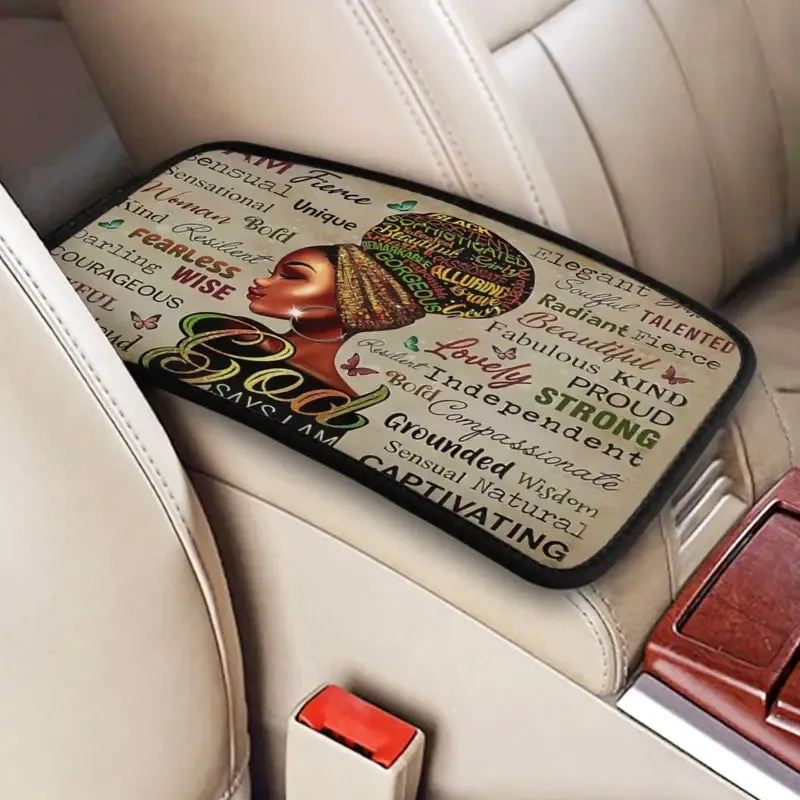 Christianartbag Armrest Accessories Car, Enhance Comfort and Protect Your Armrest with the African American Girl Center Console Armrest Pad, CAB04260923.