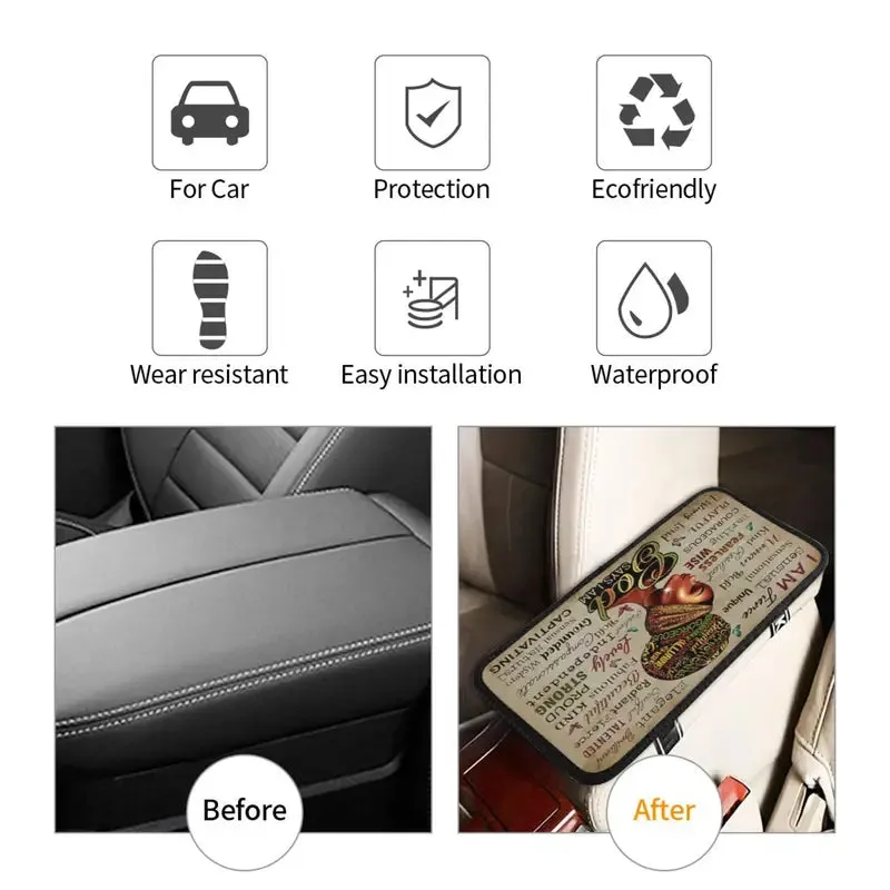 Christianartbag Armrest Accessories Car, Enhance Comfort and Protect Your Armrest with the African American Girl Center Console Armrest Pad, CAB04260923.