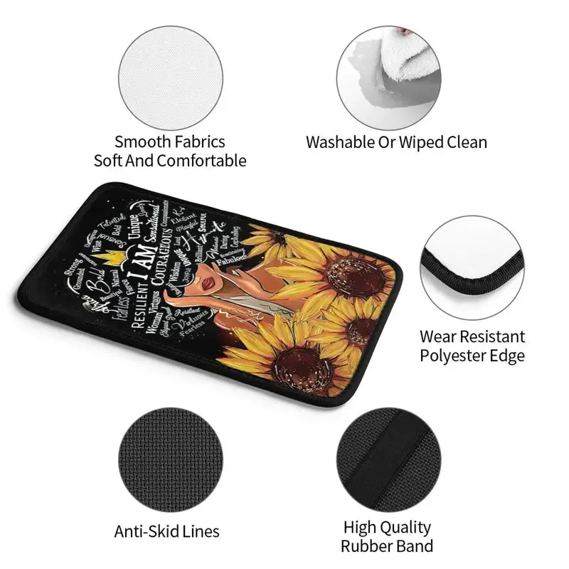 Christianartbag Armrest Accessories Car, Enhance Comfort and Protect Your Armrest with the African American Sunflower Center Console Armrest Pad, CAB08260923.