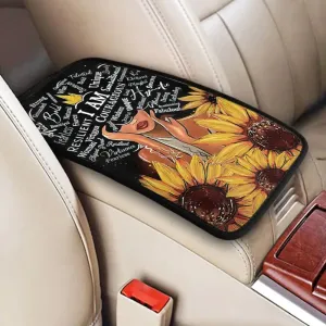 Christianartbag Armrest Accessories Car, Enhance Comfort and Protect Your Armrest with the African American Sunflower Center Console Armrest Pad, CAB08260923.