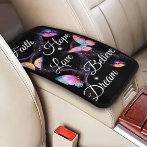 Christianartbag Armrest Accessories Car, Faith Hope Love, Enhance Comfort and Protect Your Armrest with the Butterfly Center Console Armrest Pad, CAB02260923.
