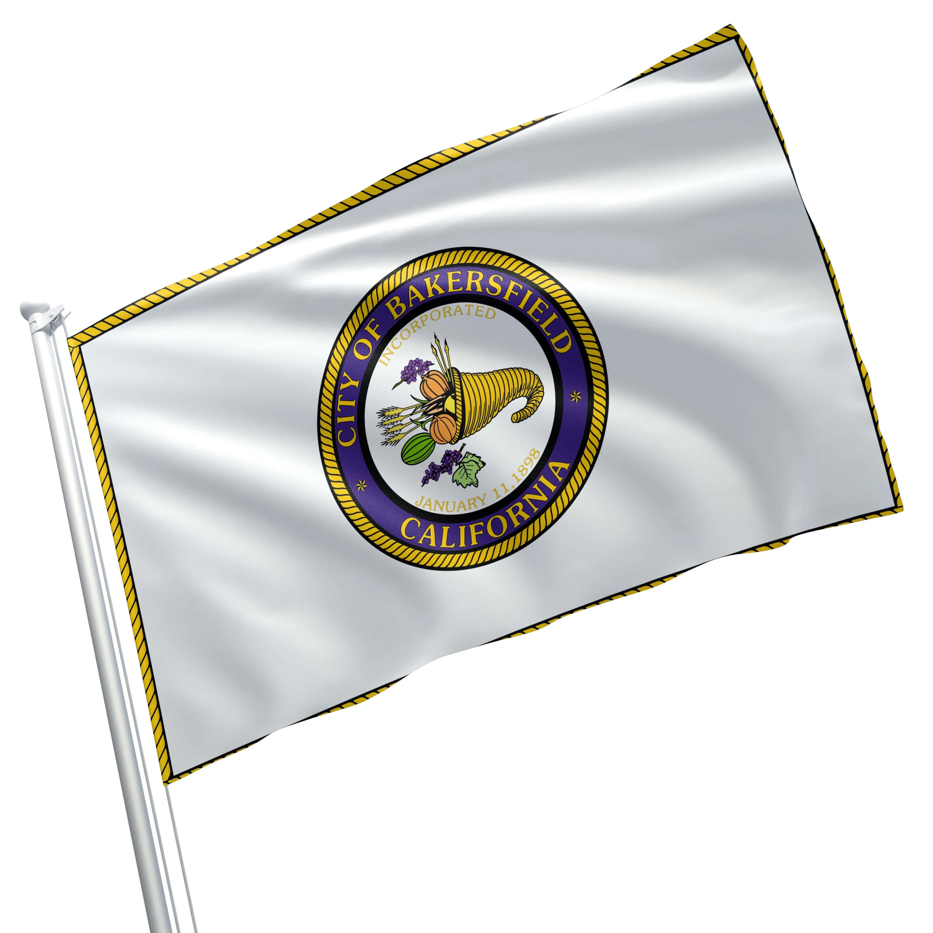City of Bakersfield California State Kern County USA United States of America Flag Banner