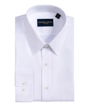 Classic Fit White Point Collar Non-Iron Pinpoint Oxford Dress Shirt