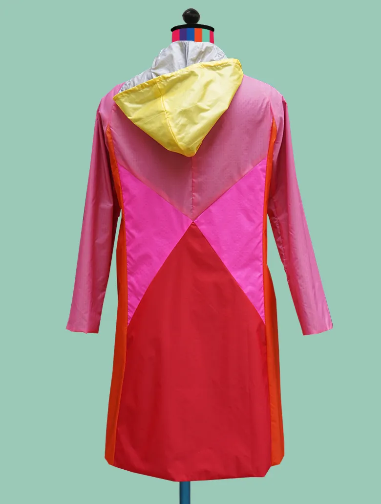 Color-Block Raincoat In Pinks