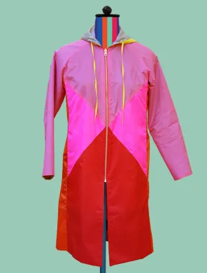 Color-Block Raincoat In Pinks