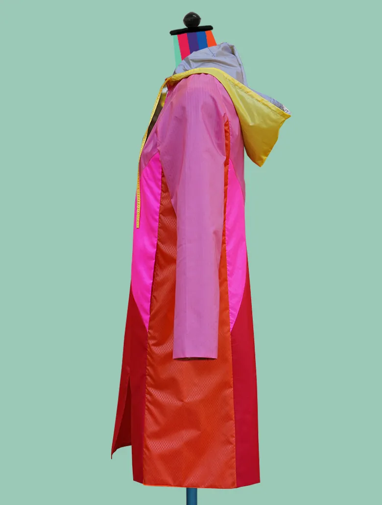 Color-Block Raincoat In Pinks