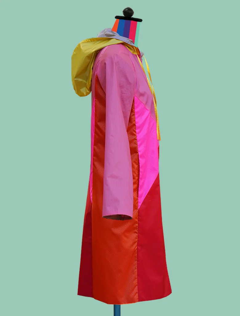 Color-Block Raincoat In Pinks