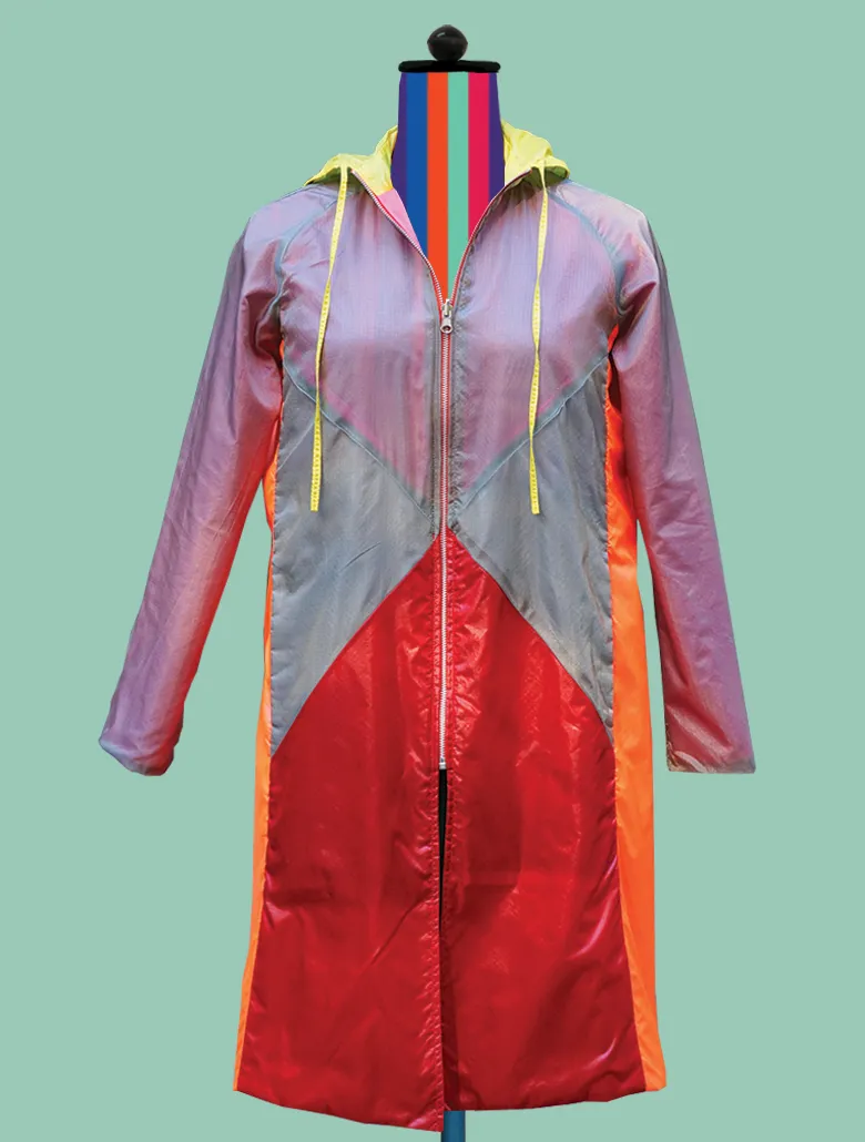 Color-Block Raincoat In Pinks