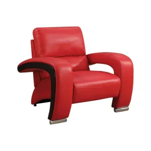 Comfortable Leatherette Chair, Red