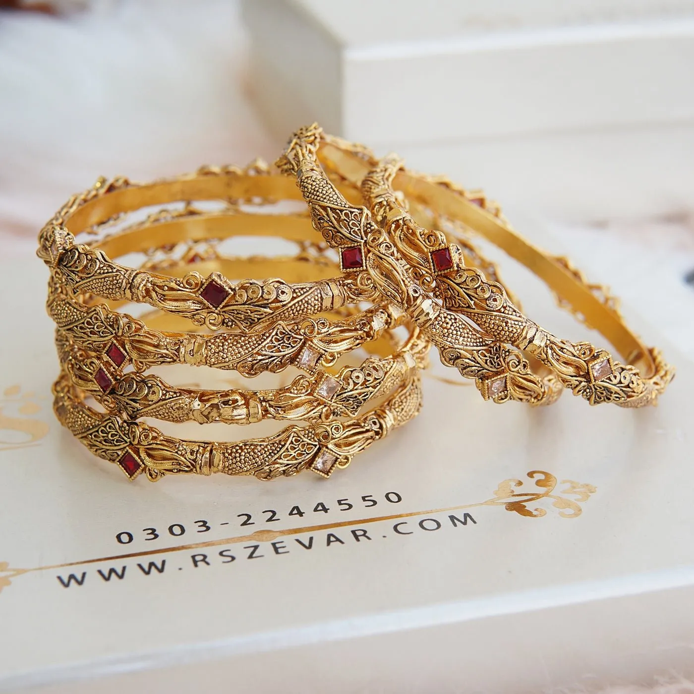 Copper Gold Stylish 6 Pcs Kangans