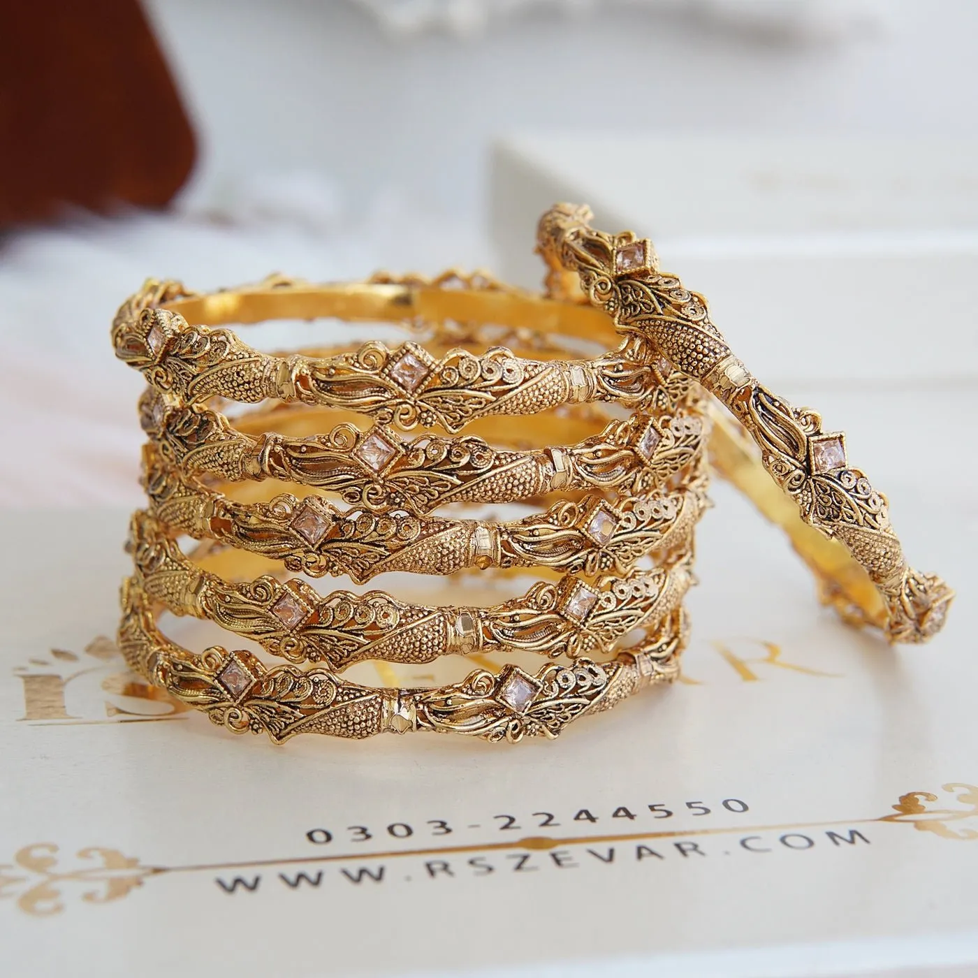 Copper Gold Stylish 6 Pcs Kangans