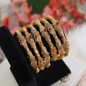 Copper Gold Stylish 6 Pcs Kangans