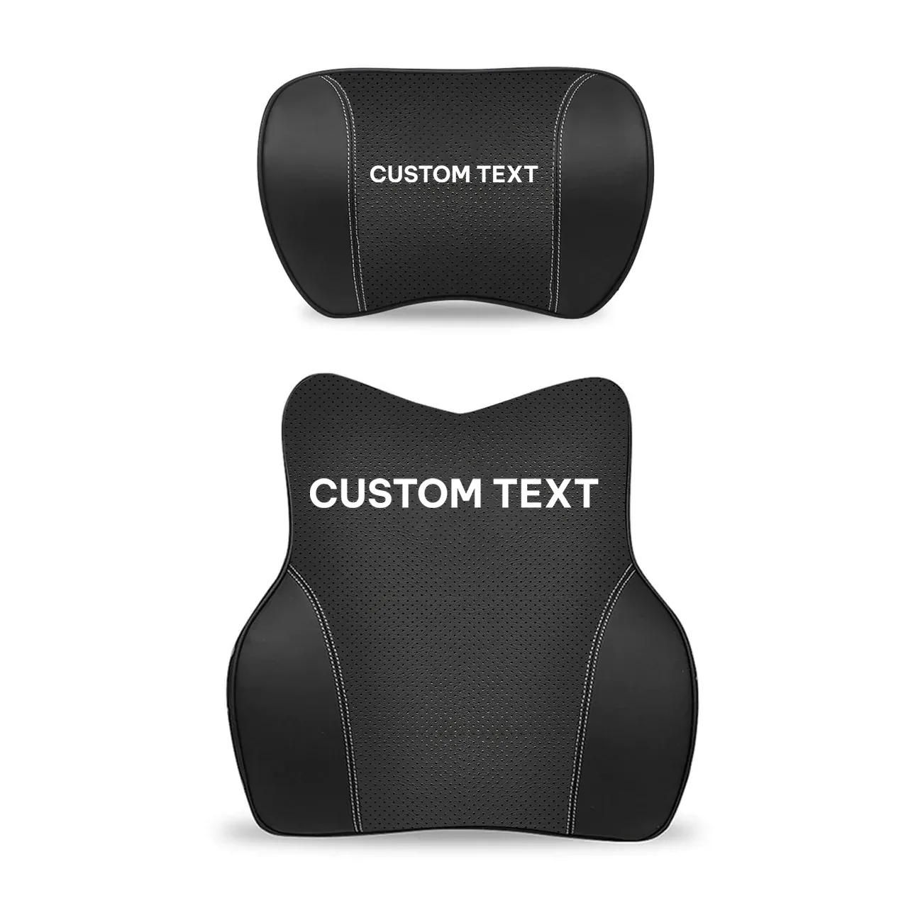 Custom Text For Car Headrest Neck Pillow and Lumbar Support Back Cushion Kit, Compatible with All Cars, Memory Foam Erognomic Design Universal Fit Muscle Pain and Tension Relief for Car Seat DE13992