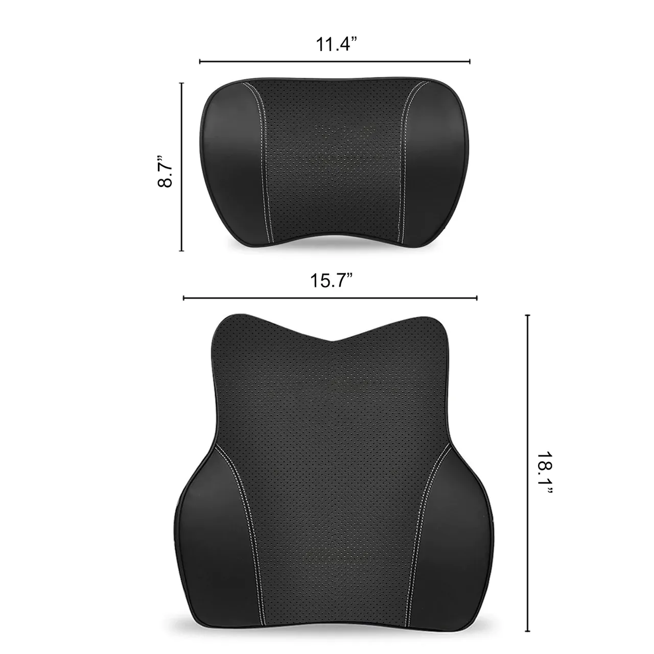Custom Text For Car Headrest Neck Pillow and Lumbar Support Back Cushion Kit, Compatible with All Cars, Memory Foam Erognomic Design Universal Fit Muscle Pain and Tension Relief for Car Seat DE13992