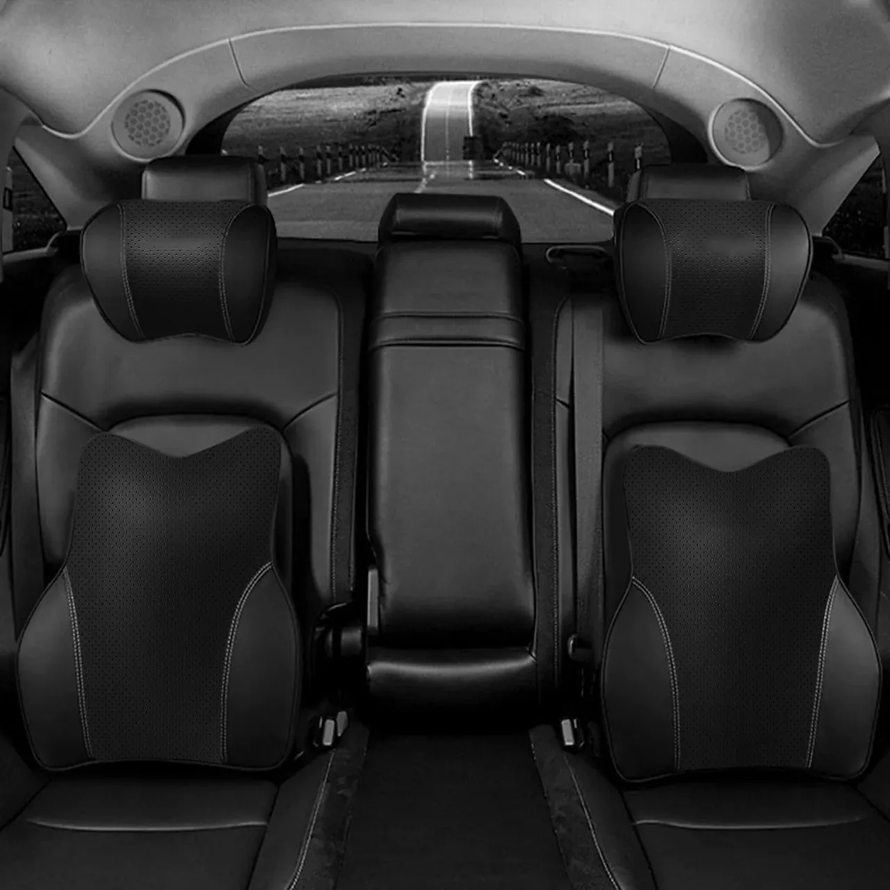 Custom Text For Car Headrest Neck Pillow and Lumbar Support Back Cushion Kit, Compatible with All Cars, Memory Foam Erognomic Design Universal Fit Muscle Pain and Tension Relief for Car Seat DE13992