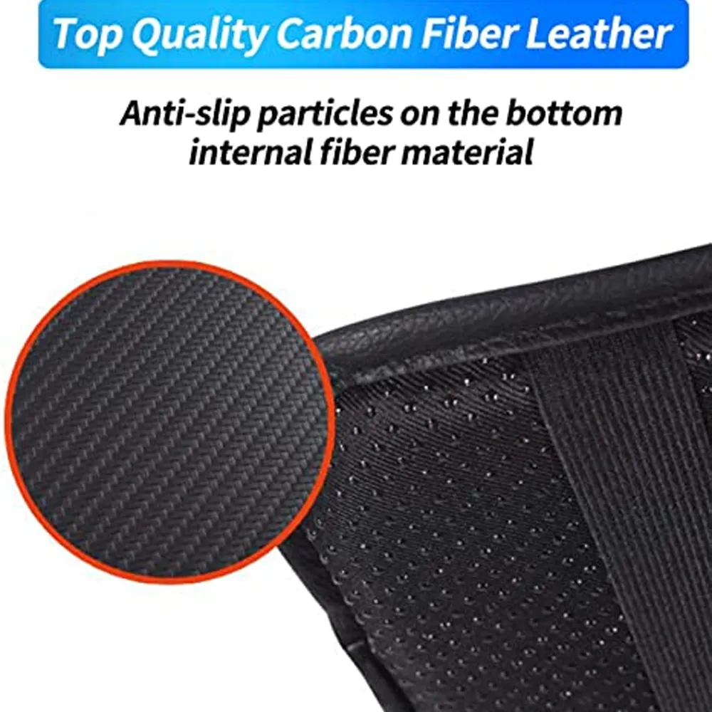 Custom Text For Center Console Pad, Compatible with All Cars, Carbon Fiber PU Leather Auto Armrest Cover Protector, Waterproof Car Armrest Seat Box Cover TS13991