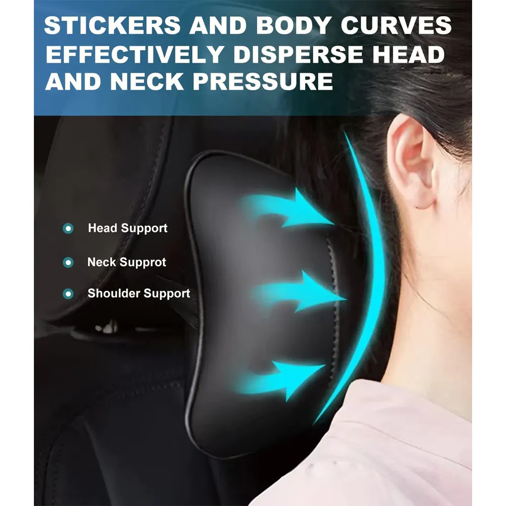 Custom Text For For Thickened Foam Car Neck Pillow, Compatible with All Cars, Soft Leather Headrest (2 Pieces) for Driving Home Office IN13990